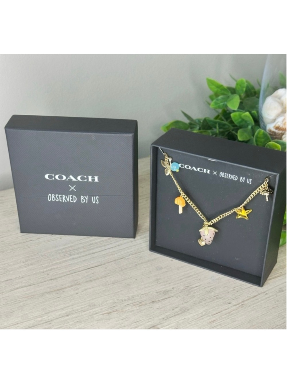Coach x Observed By Us Strawberry Charm Necklace NWT Limited Edition - Picture 2 of 8